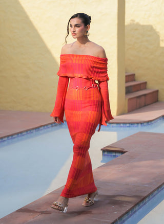 Francisca orange pink dress