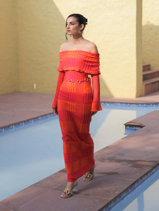 Francisca orange pink dress