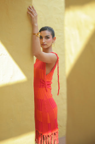 Chiquita orange pink dress