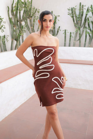 Claudia brown dress