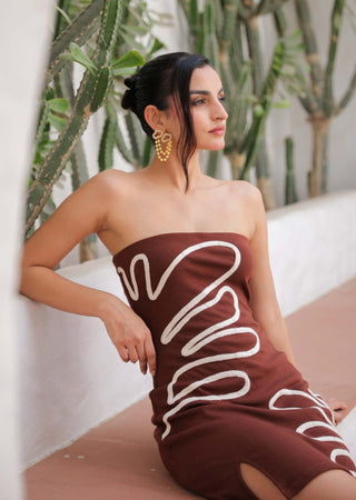 Claudia brown dress