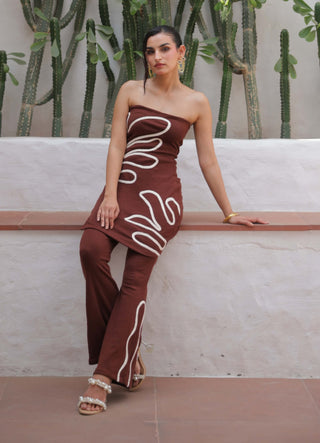 Claudia brown dress with pants