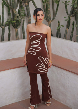 Claudia brown dress with pants