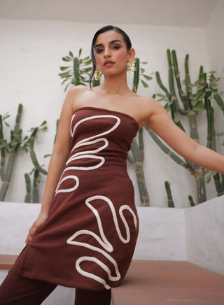 Claudia brown dress with pants