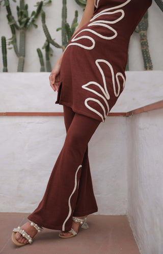 Claudia brown dress with pants