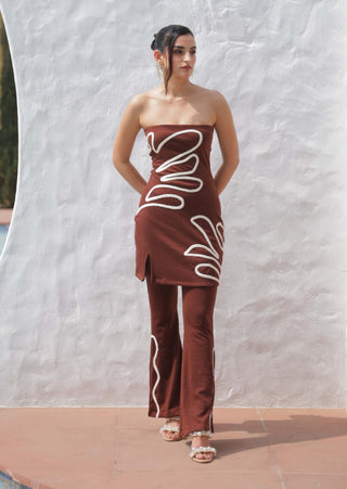 Claudia brown dress with pants