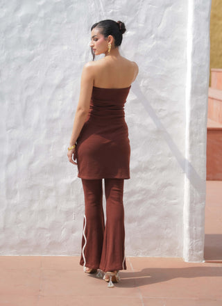 Claudia brown dress with pants