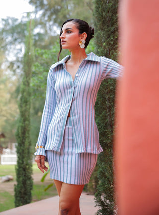 Denise blue white top with skirt