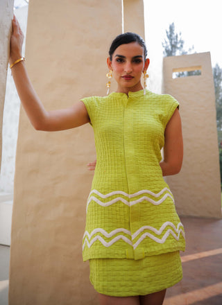 Harper green skirt and top
