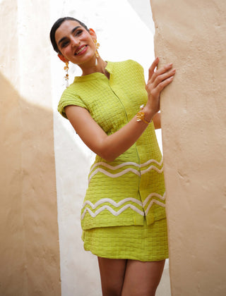 Harper green skirt and top