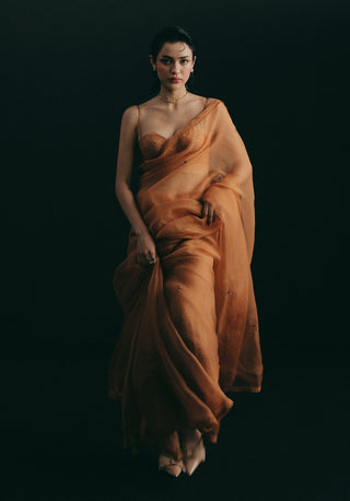 Orange organza sari set