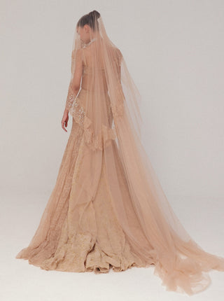 Peach beaded lehenga set