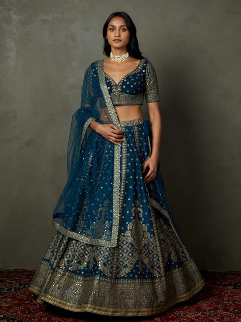 Midnight blue ashvika lehenga set