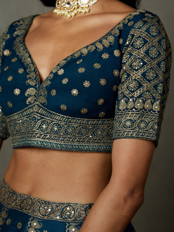 Midnight blue ashvika lehenga set