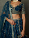 Midnight blue ashvika lehenga set