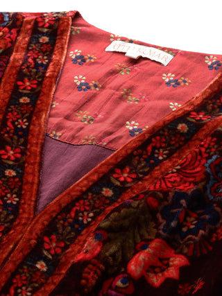 Maroon sasha print fit & flare dress