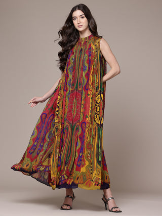 Ruhi sleeveless a-line long dress