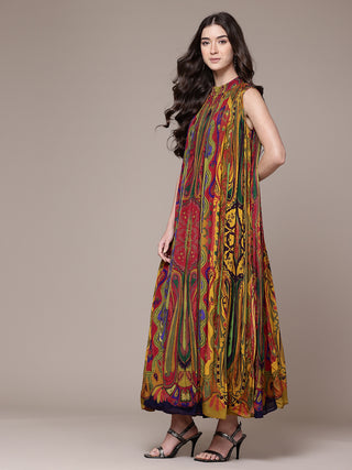 Ruhi sleeveless a-line long dress