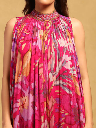 Pink pheonix shift dress