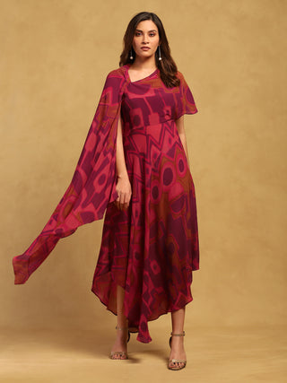 Pink meraki long dress