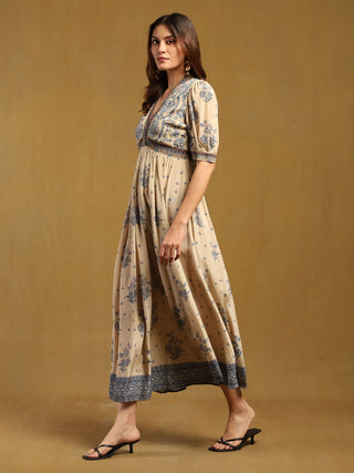 Beige sulawasi maxi dress