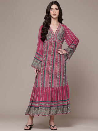 Red cairo fit & flare dress