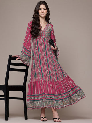 Red cairo fit & flare dress