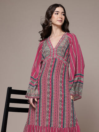 Red cairo fit & flare dress