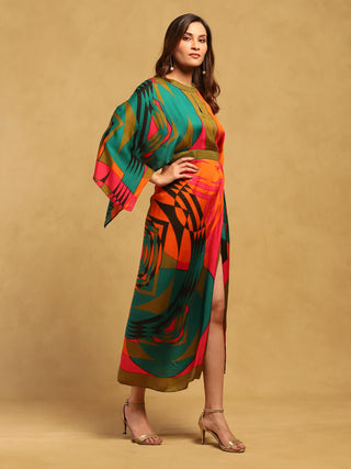 Multicolor minati kaftan dress