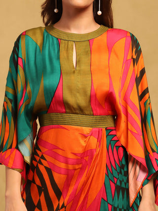 Multicolor minati kaftan dress