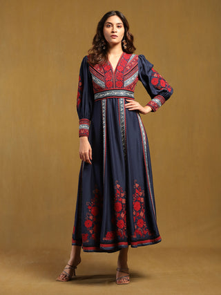 Blue azra long dress