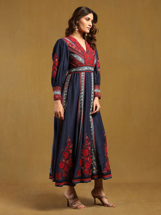 Blue azra long dress