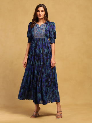 Blue niagra maxi dress