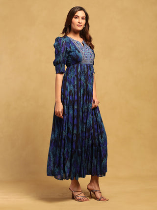 Blue niagra maxi dress