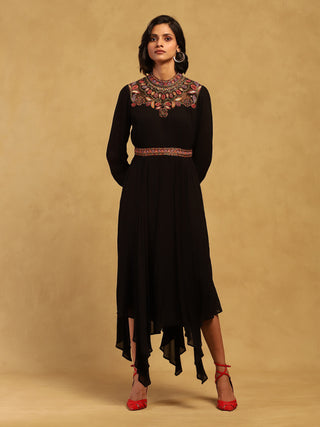 Black velentine long dress