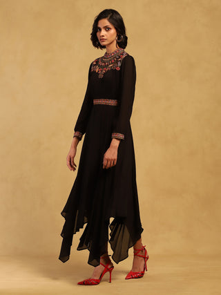 Black velentine long dress