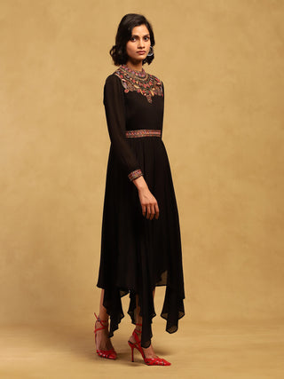 Black velentine long dress