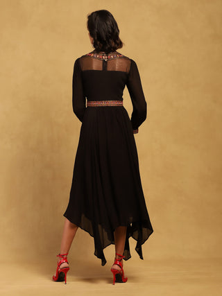 Black velentine long dress