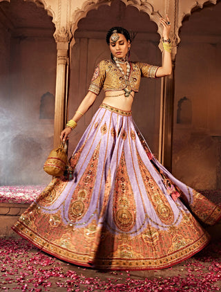 Kimaya Lilac Lehenga Set by Kalista, available on Indiaspopup.com