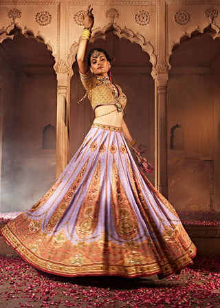 Kimaya Lilac Lehenga Set by Kalista, available on Indiaspopup.com