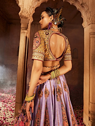 Kimaya Lilac Lehenga Set by Kalista, available on Indiaspopup.com