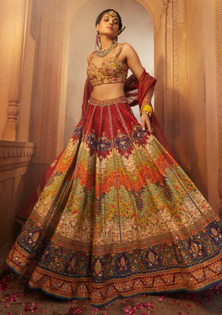 Mehvish Multicolor Lehenga Set by Kalista, available on Indiaspopup.com