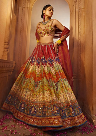 Mehvish Multicolor Lehenga Set by Kalista, available on Indiaspopup.com