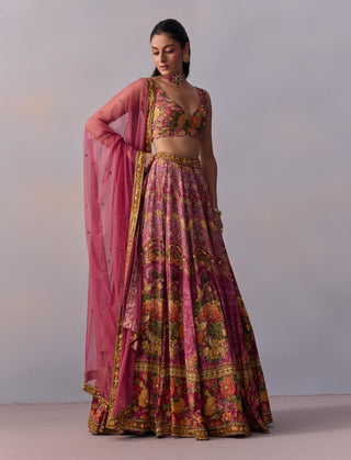 Zareen Candy Pink Lehenga Set by Kalista available on Indiaspopup.com