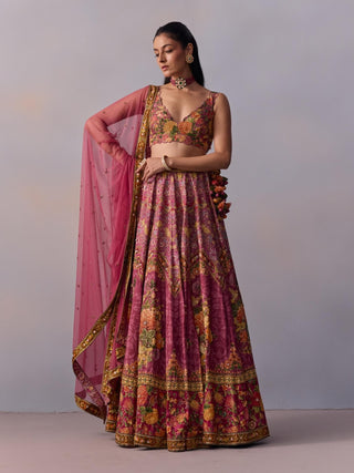 Zareen Candy Pink Lehenga Set by Kalista available on Indiaspopup.com