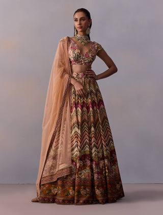 Pavika Powder Pink Lehenga Set by Kalista available on Indiaspopup.com