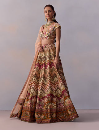 Pavika Powder Pink Lehenga Set by Kalista available on Indiaspopup.com