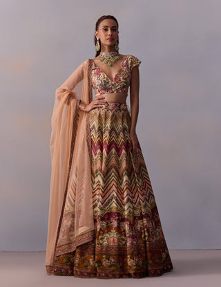 Pavika Powder Pink Lehenga Set by Kalista available on Indiaspopup.com