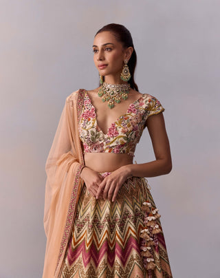 Pavika Powder Pink Lehenga Set by Kalista available on Indiaspopup.com