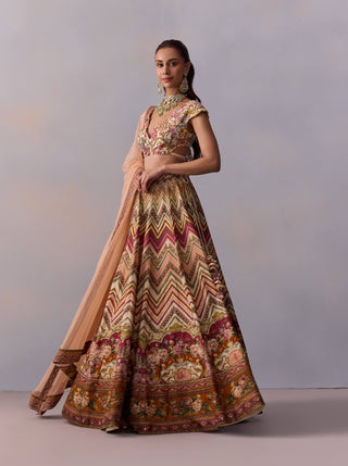 Pavika Powder Pink Lehenga Set by Kalista available on Indiaspopup.com